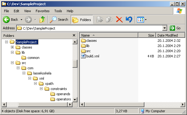 The project folder structure