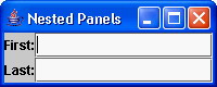 This is an example of nested JPanels