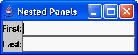 This is an example of nested JPanels